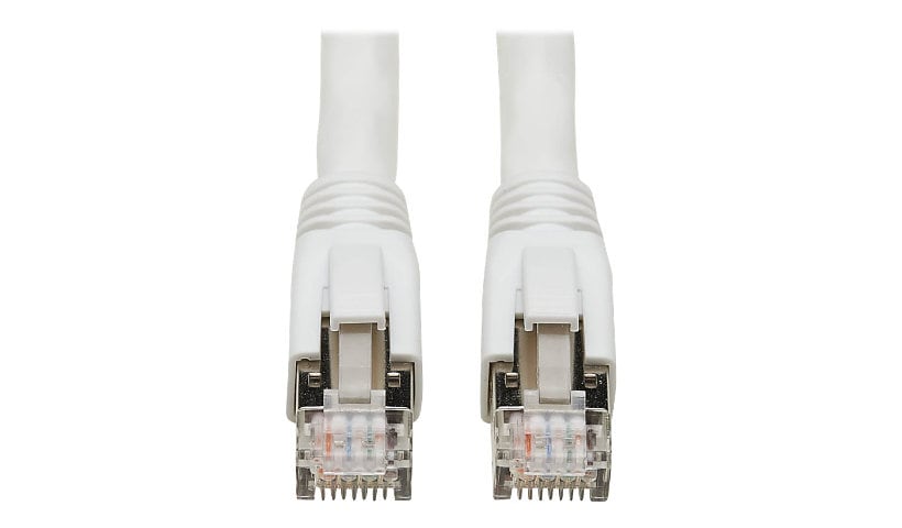 Eaton Tripp Lite Series Cat8 25G/40G-Certified Snagless Shielded S/FTP Ethernet Cable (RJ45 M/M), PoE, White, 3 ft.