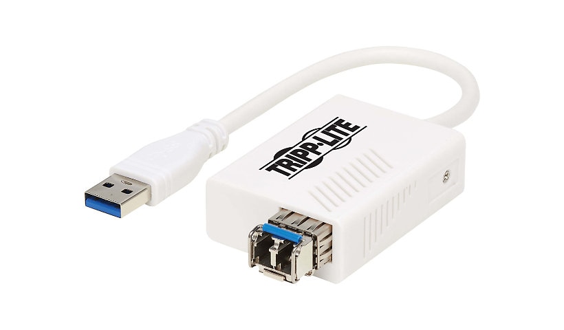 Tripp Lite USB 3.0 Multimode Fiber Optic Transceiver Ethernet Adapter, 10/100/1000 Mbps, 1310nm, 550m, LC - network