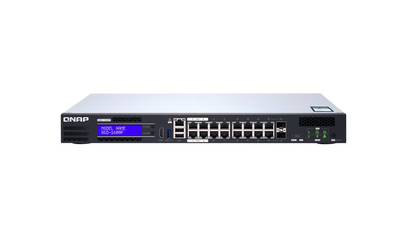 QNAP QGD-1600P - switch - 16 ports - smart - rack-mountable