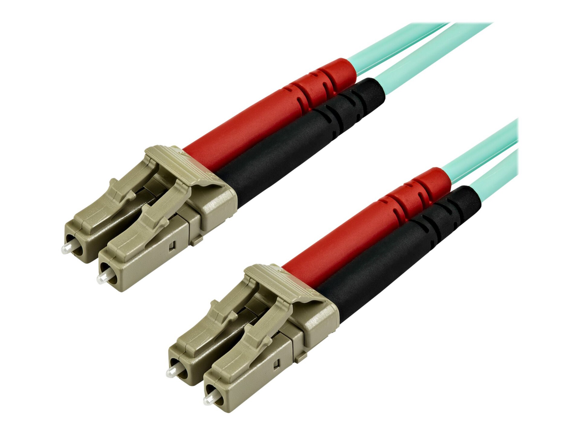 StarTech.com 15m (50ft) LC/UPC to LC/UPC OM3 Multimode Fiber Optic Cable, Full Duplex Zipcord Fiber, 100Gbps, LOMMF,