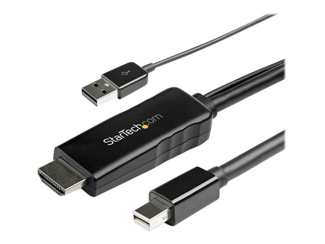 StarTech.com 6ft (2m) HDMI to DisplayPort Cable 4K 30Hz - Active HDMI 1.4 to DP 1.2 Adapter Cable with Audio - USB
