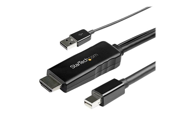 StarTech.com 6ft (2m) HDMI to DisplayPort Cable 4K 30Hz - Active HDMI 1.4 to DP 1.2 Adapter Cable with Audio - USB