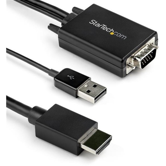StarTech.com 10ft VGA to HDMI Converter Cable with USB Audio Support - 1080p Analog to Digital Video Adapter Cable -