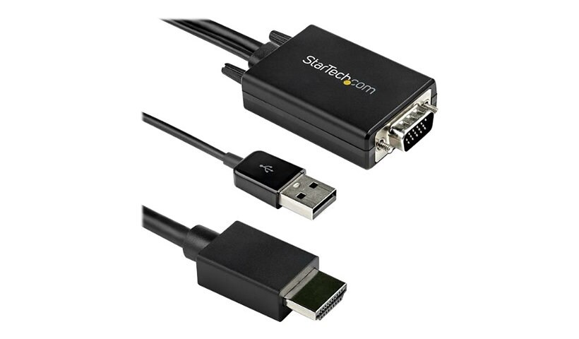 StarTech.com 10ft VGA to HDMI Converter Cable with USB Audio Support - 1080p Analog to Digital Video Adapter Cable -