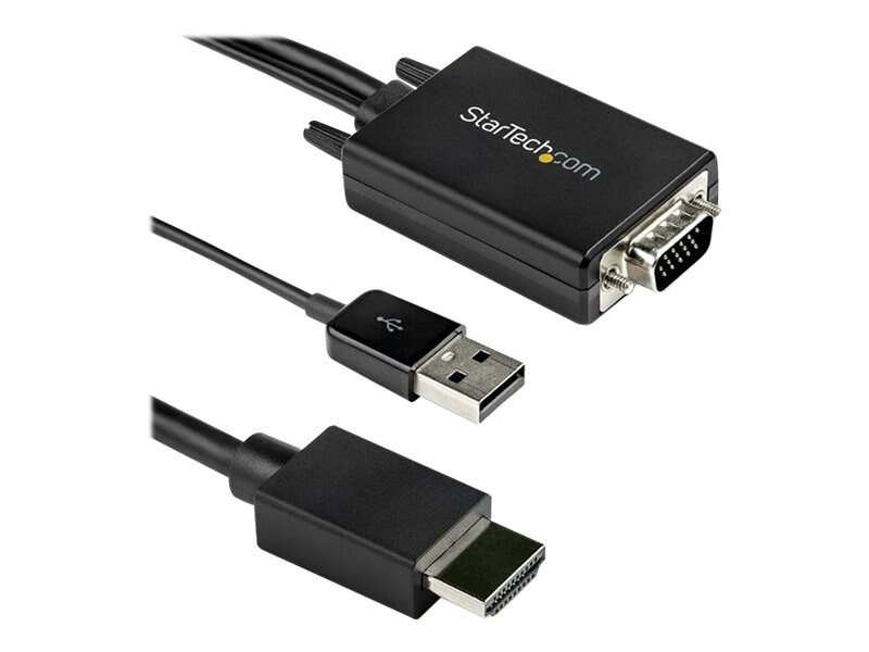 StarTech.com 6ft VGA to HDMI Converter Cable with USB Audio Support - 1080p Analog to Digital Video Adapter Cable - Male