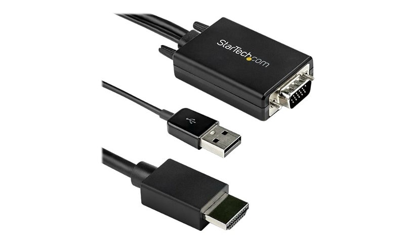 StarTech.com 6ft VGA to HDMI Converter Cable with USB Audio Support - 1080p Analog to Digital Video Adapter Cable - Male