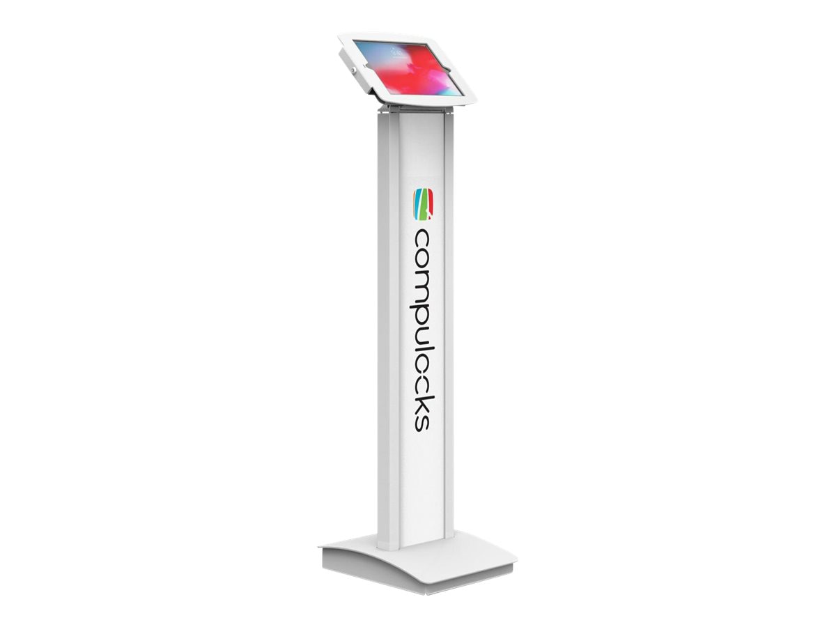 Thumbnail 3 of 7 for Compulocks iPad 10.2" Space Enclosure Brandable Floor Stand kiosk - Anti-Theft - for tablet - white