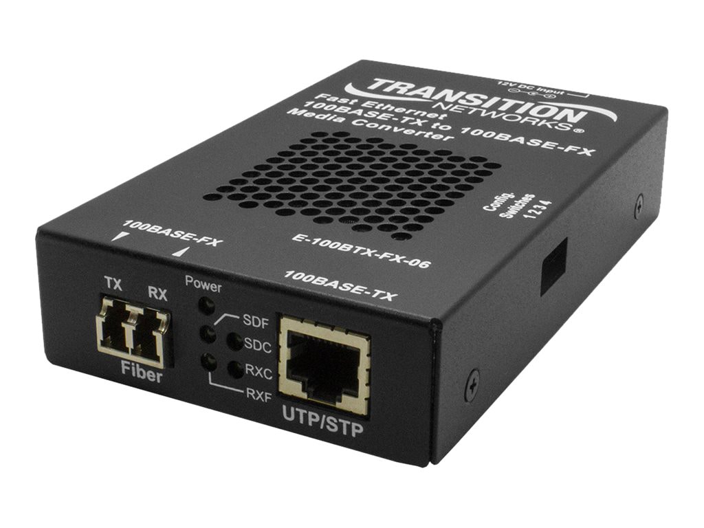 Transition Networks Stand-Alone - fiber media converter - 100Mb LAN