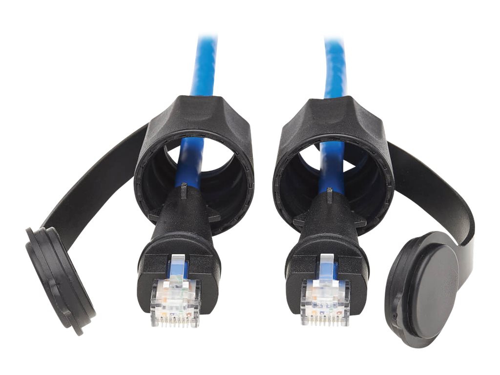 Eaton Tripp Lite Series Industrial Cat6 UTP Ethernet Cable (RJ45 M/M), 100W PoE, CMR-LP, IP68, Blue, 10 ft. (3.05 m) -