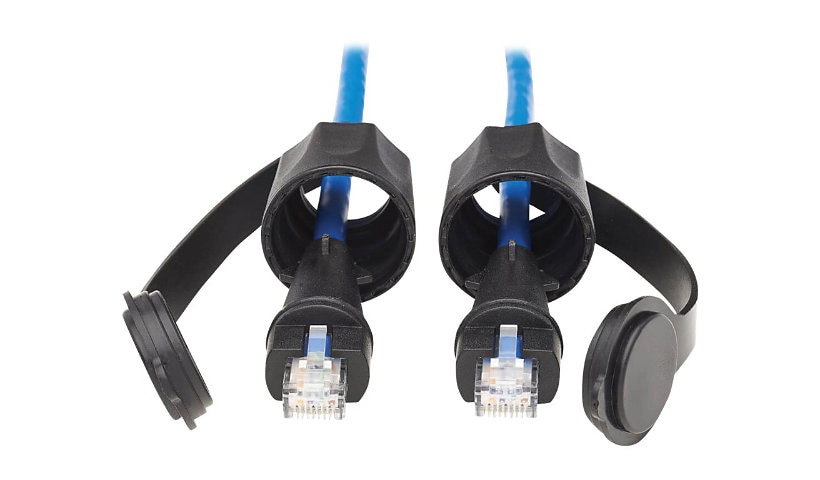 Eaton Tripp Lite Series Industrial Cat6 UTP Ethernet Cable (RJ45 M/M), 100W PoE, CMR-LP, IP68, Blue, 10 ft. (3.05 m) -