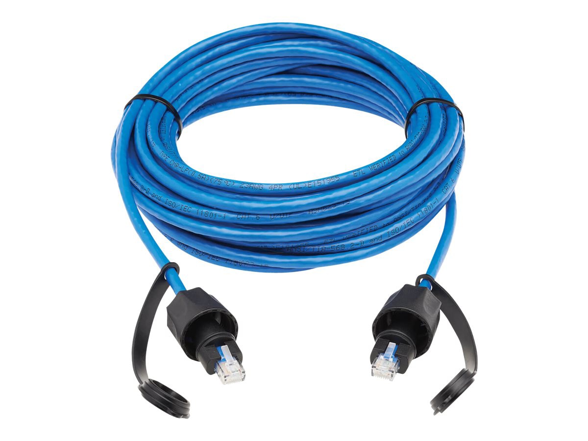 Tripp Lite Industrial Cat6 UTP Ethernet Cable (RJ45 M/M), 100W PoE, CMR-LP, IP68, Blue, 33 ft. - patch cable - 33 ft -