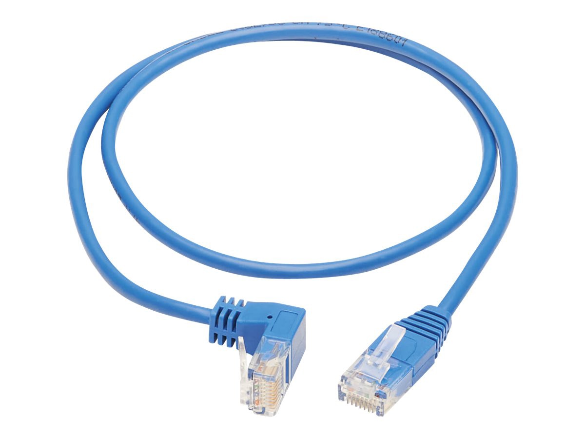 Eaton Tripp Lite Series Down-Angle Cat6 Gigabit Molded Slim UTP Ethernet Cable (RJ45 Right-Angle Down M to RJ45 M),