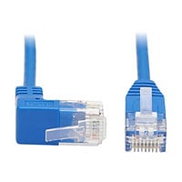 Tripp Lite Up-Angle Cat6 Gigabit Molded Slim UTP Ethernet Cable (RJ45 Right-Angle Up M to RJ45 M), Blue, 2 ft. - patch