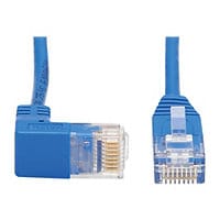 Tripp Lite Down-Angle Cat6 Gigabit Molded Slim UTP Ethernet Cable (RJ45 Right-Angle Down M to RJ45 M), Blue, 3 ft. -