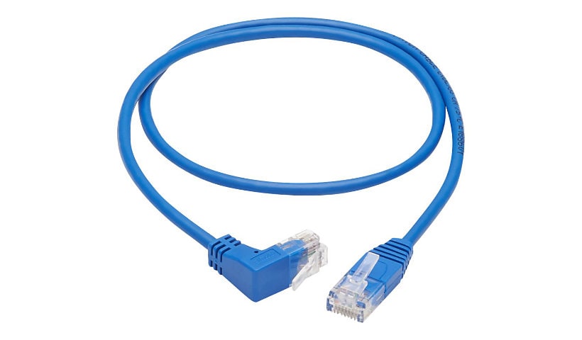 Tripp Lite Up-Angle Cat6 Gigabit Molded Slim UTP Ethernet Cable (RJ45 Right-Angle Up M to RJ45 M),Blue,3 ft. (0.91 m)