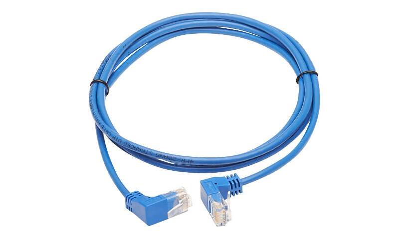 Tripp Lite Up/Down-Angle Cat6 Gigabit Molded Slim UTP Ethernet Cable (RJ45 Up-Angle M to RJ45 Down-Angle M), Blue, 5 ft.
