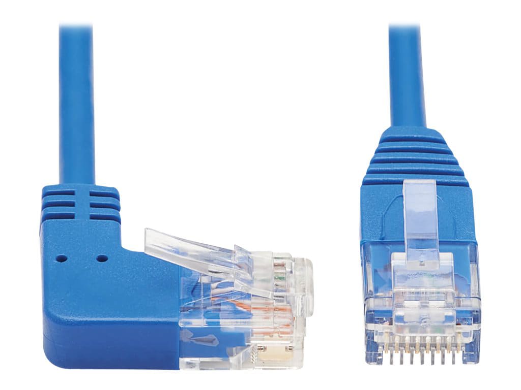 Tripp Lite Cat6 Ethernet Cable Right Angled UTP Slim Molded M/M Blue 15ft