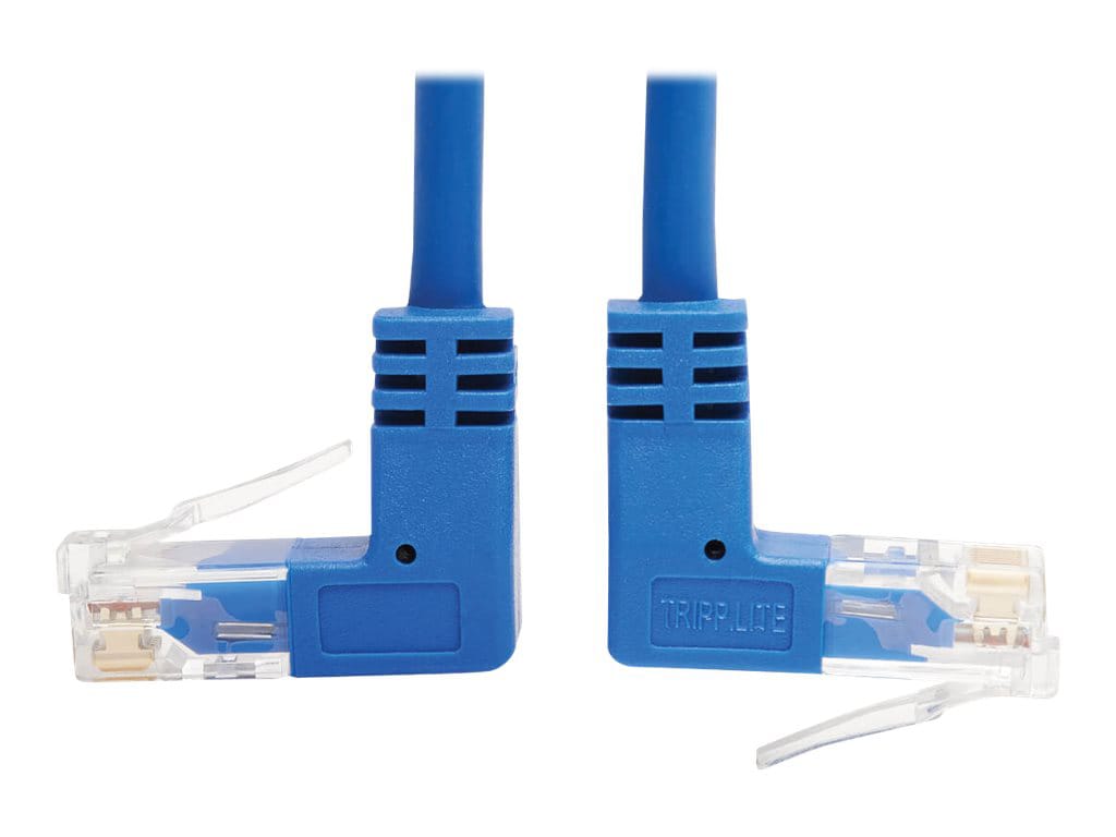 Tripp Lite Up/Down-Angle Cat6 Gigabit Molded Slim UTP Ethernet Cable (RJ45 Up-Angle M to RJ45 Down-Angle M), Blue, 15