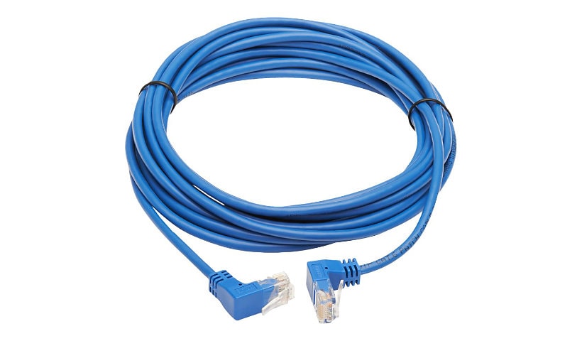 Tripp Lite Up/Down-Angle Cat6 Gigabit Molded Slim UTP Ethernet Cable (RJ45 Up-Angle M to RJ45 Down-Angle M), Blue, 20