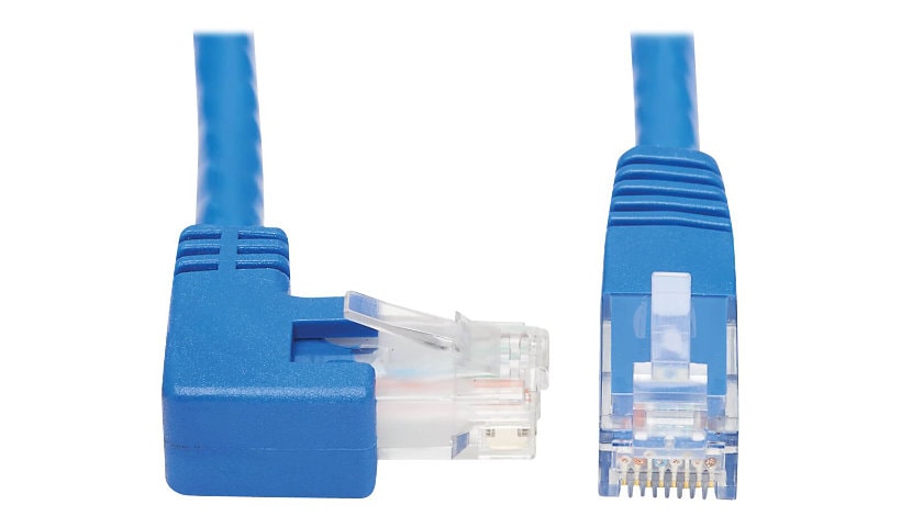 Eaton Tripp Lite Series Right-Angle Cat6 Gigabit Molded UTP Ethernet Cable (RJ45 Right-Angle M to RJ45 M), Blue, 15 ft.