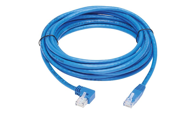 Tripp Lite Cat6 Ethernet Cable Left Angled UTP Molded RJ45 M/M Blue 20ft