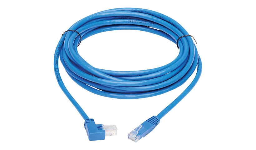 Tripp Lite Right-Angle Cat6 Gigabit Molded UTP Ethernet Cable (RJ45 Right-Angle M to RJ45 M), Blue, 20 ft. - patch cable