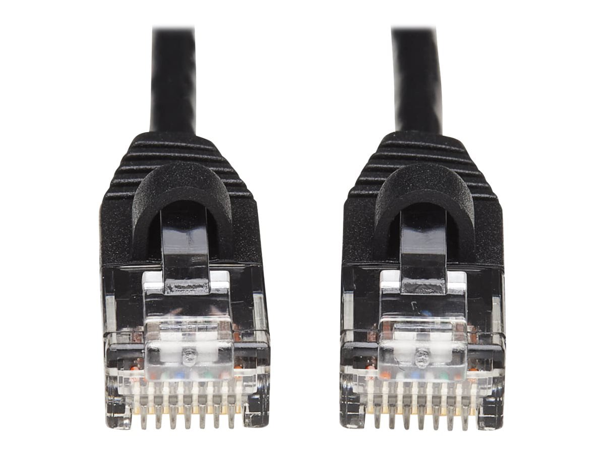 Eaton Tripp Lite Series Cat6a 10G Snagless Molded Slim UTP Ethernet Cable (RJ45 M/M), Black, 10 ft. (3.05 m) - patch