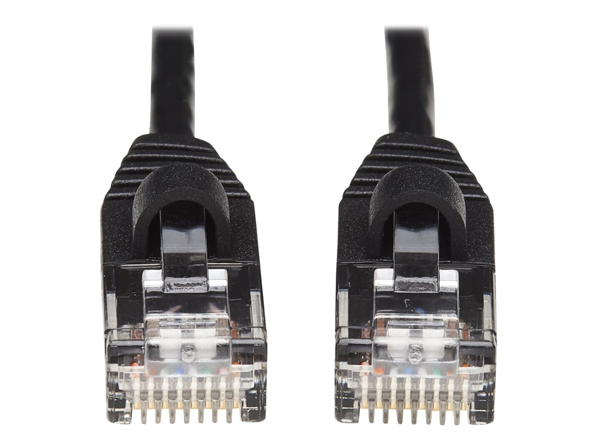 Tripp Lite Cat6a Gigabit Snagless Molded Slim Ethernet Cable M/M Black 20ft