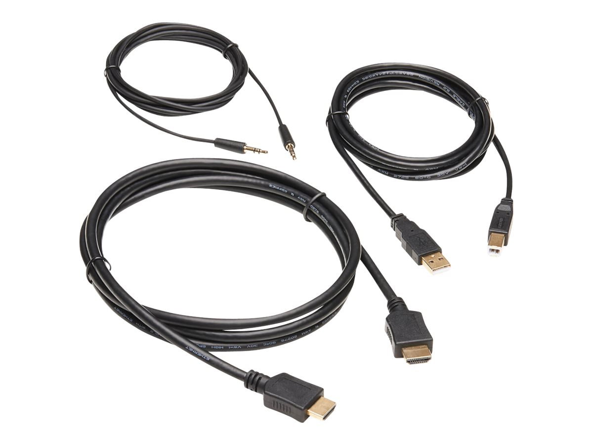 Tripp Lite HDMI KVM Cable Kit - 4K HDMI, USB 2.0, 3.5 mm Audio (M/M), Black, 6 ft. - video / audio / data cable kit -