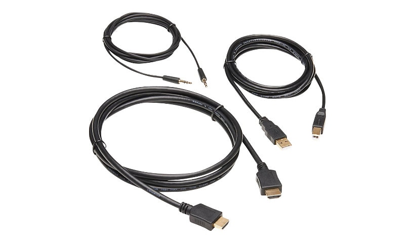 Tripp Lite HDMI KVM Cable Kit - 4K HDMI, USB 2.0, 3.5 mm Audio (M/M), Black, 6 ft. - video / audio / data cable kit -