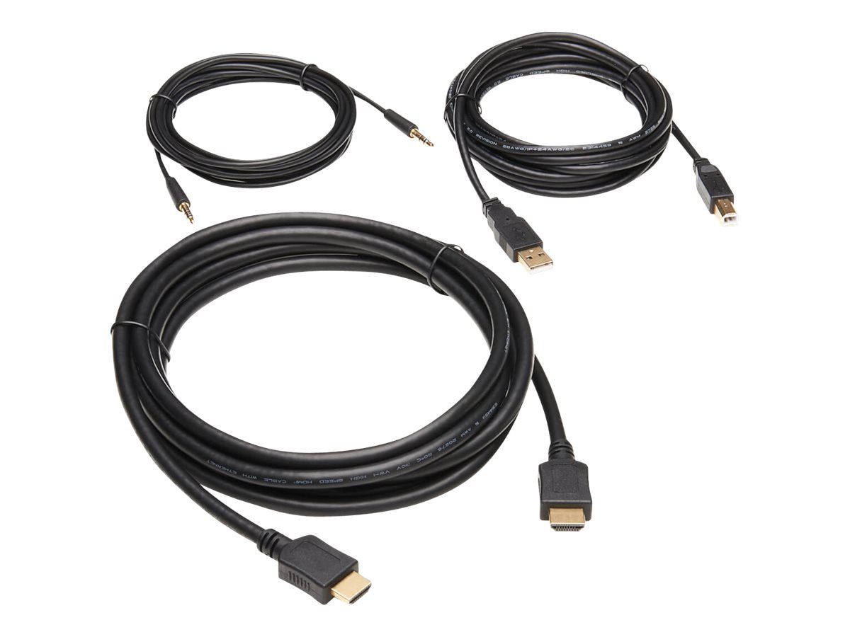 Eaton Tripp Lite Series HDMI KVM Cable Kit - 4K HDMI, USB 2.0, 3.5 mm Audio (M/M), Black, 10 ft. - video / audio / data
