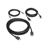 Tripp Lite HDMI KVM Cable Kit - 4K HDMI, USB 2.0, 3.5 mm Audio (M/M), Black, 10 ft. - video / audio / data cable kit -