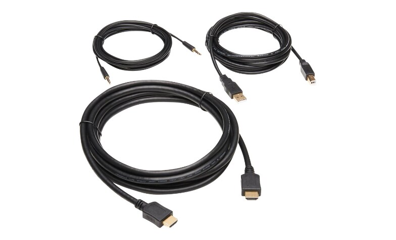 Tripp Lite HDMI KVM Cable Kit - HDMI, 2.0, 3.5 mm Audio (M/M), Black, 10 ft. - video / audio / data cable kit - - P782-010-HA - KVM Cables - CDW.com
