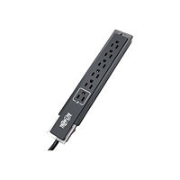 Tripp Lite Surge Protector Power Strip 6 Outlet Tel/Modem 6 ' Cord Black - surge protector - 1800 Watt