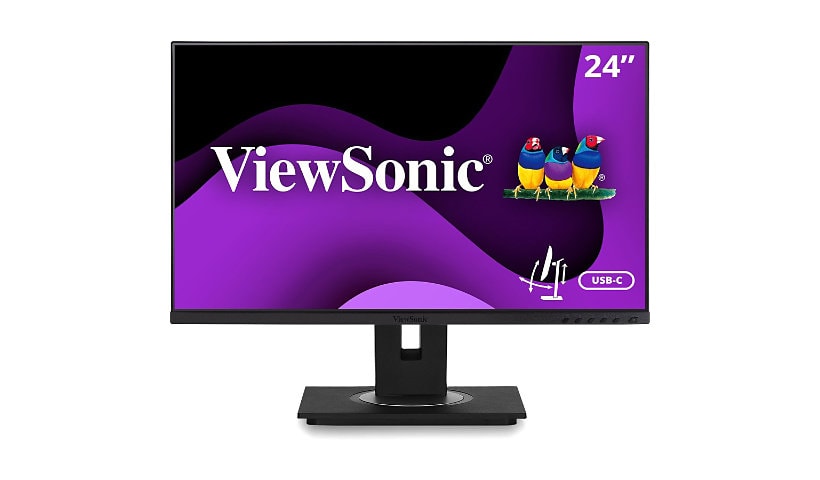 ViewSonic Ergonomic VG2456 - 1080p Monitor with USB-C, Built-In Docking, RJ45 and 40 Degree Tilt - 250 cd/m² - 24"