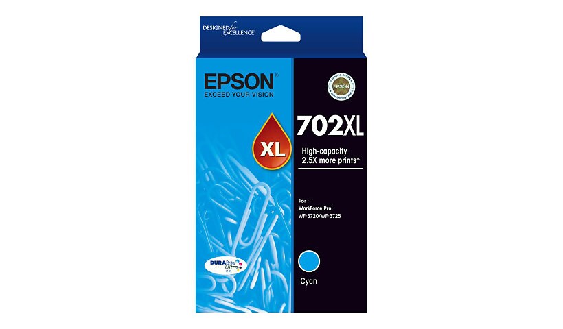 Epson 702XL With Sensor - High Capacity - cyan - original - ink cartridge