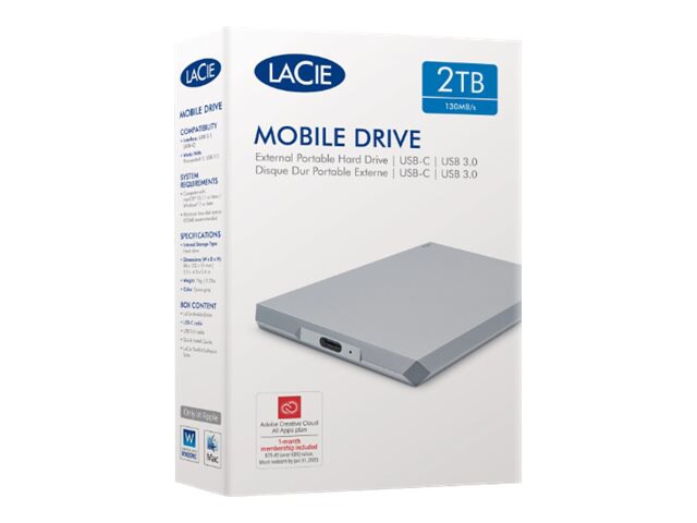 LACIE 2TB USB3.0 EXT HDD SPACE GRY