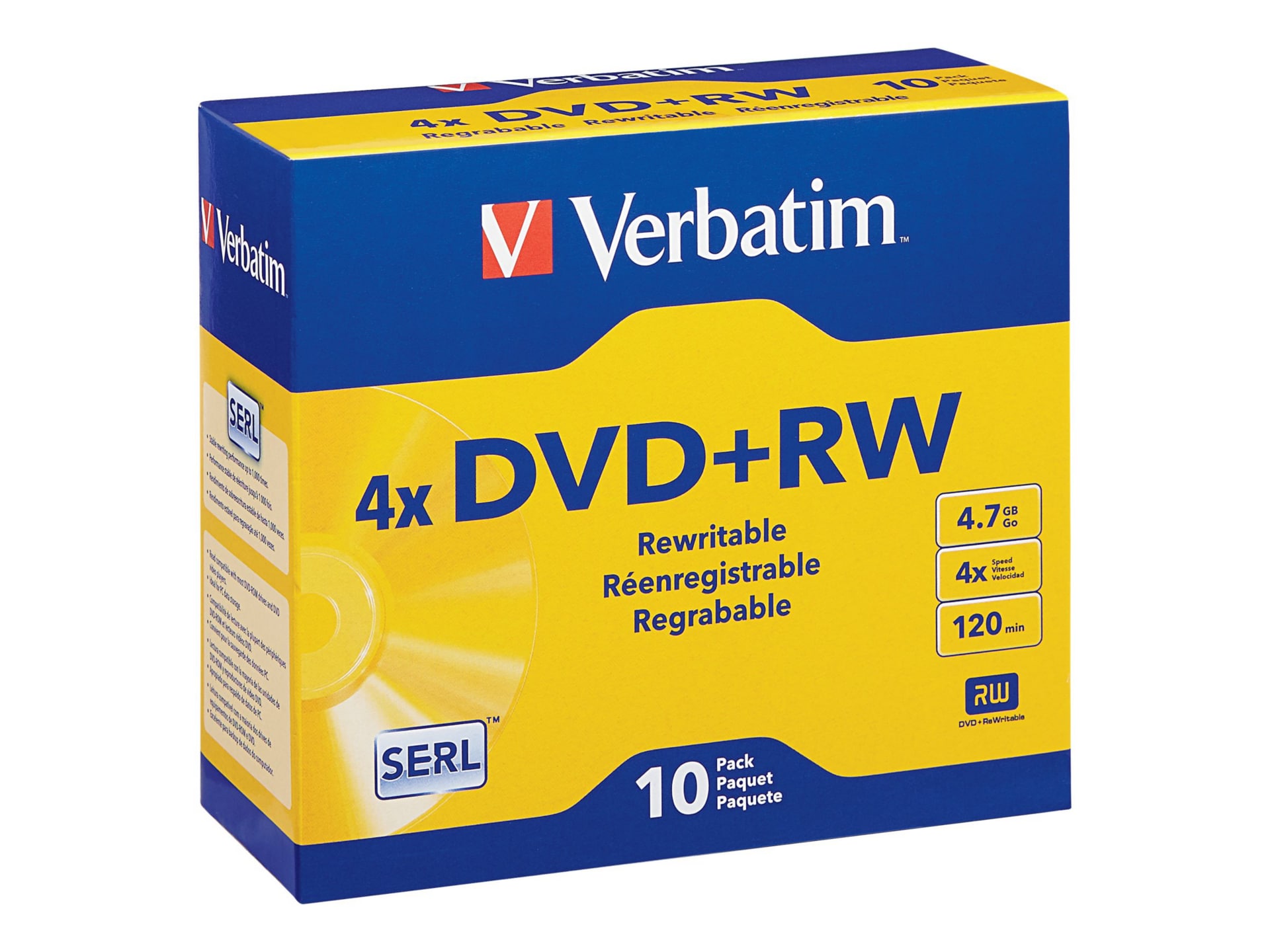 Verbatim DataLifePlus - DVD+RW x 10 - 4.7 GB - storage media
