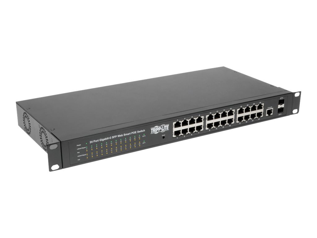 Eaton Tripp Lite series 24 10/100/1000Mbps Port Gigabit L2 Web-Smart Managed PoE+ Switch - switch - 24 ports - smart -