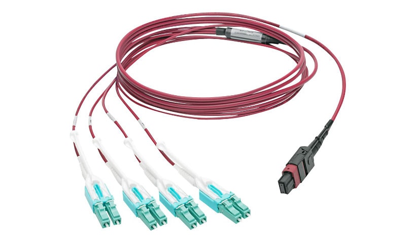 Tripp Lite 2M MTP MPO 8xLC 50/125 OM4 Fanout Patch Cable 12 Fiber 40GB CMP