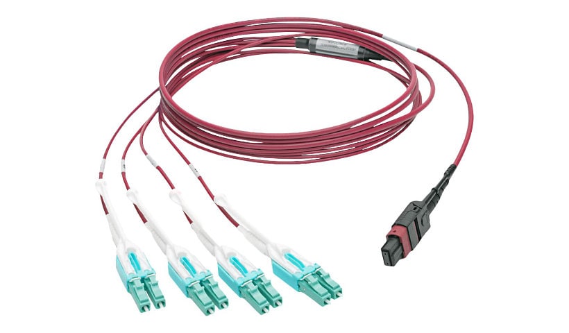 Tripp Lite 3M MTP MPO 8xLC 50/125 OM4 Fanout Patch Cable 12 Fiber 40GB CMP