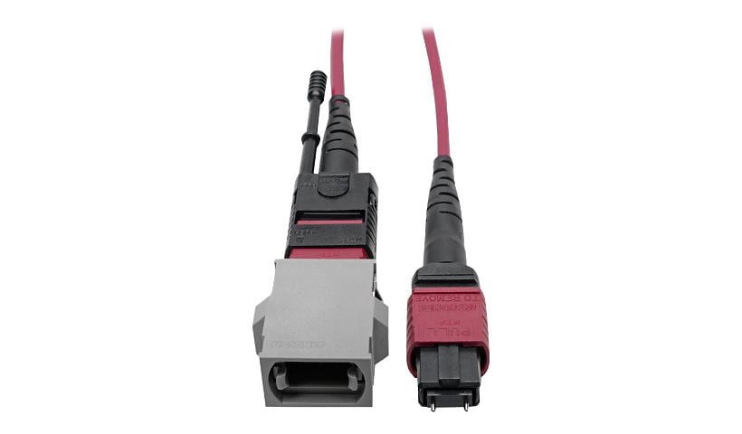 Tripp Lite MTP/MPO Parallel Optics Base-8 Migration Fiber Adapter, Polarity A to B, 12 Fiber, 40 GbE, OM4 M/F, Magenta,