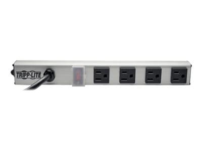 Tripp Lite Power Strip 4-Outlet 5-15R 6ft Cord 12 Inch Length Metal 120V