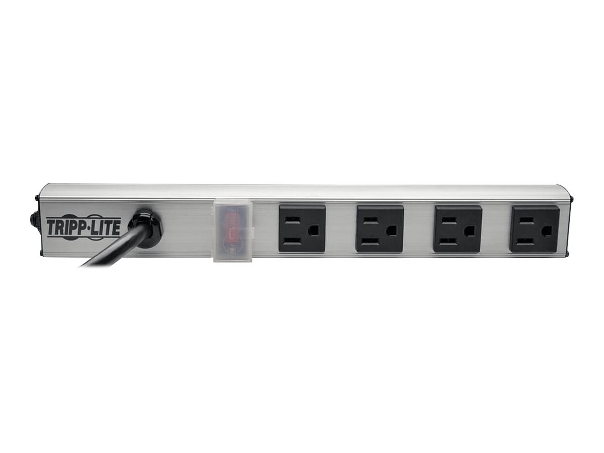 Eaton Tripp Lite Series 4-Outlet Power Strip, 10 ft. Cord, NEMA 5-15P Plug, 12 in. - power strip - 1800 Watt
