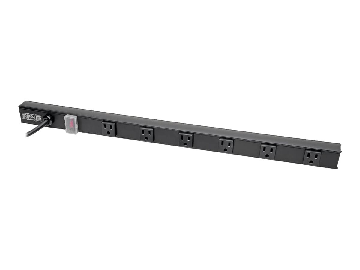 Tripp Lite 6-Outlet Power Strip, Right-Angle NEMA 5-15R - 15A, 120V, 8 ft. Cord, Right-Angle 5-15P Plug, 24 in. - power
