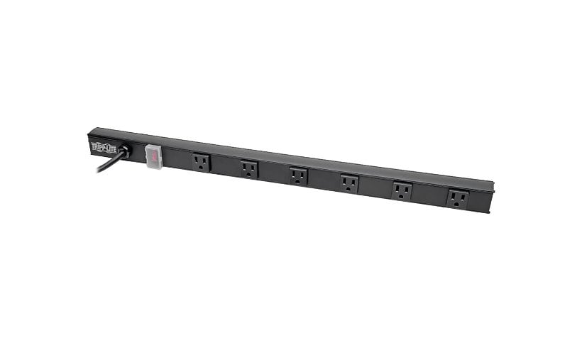 Tripp Lite Power Strip Right-Angle 5-15R 6 Outlet 8ft Cord 5-15P 24in Black