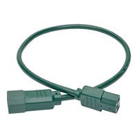 Tripp Lite Computer Power Extension Cord 10A 18AWG C14 to C13 Green 2' 2ft