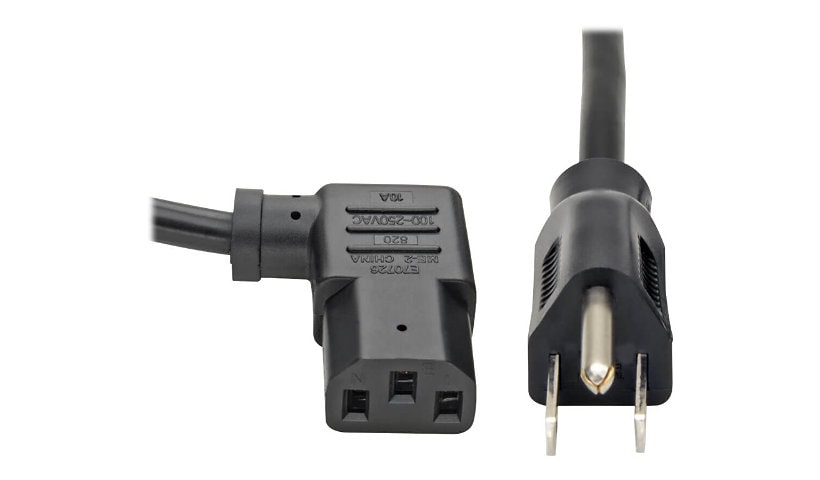 Tripp Lite Computer Power Cord 10A 18AWG 5-15P to Right Angle C13 10' 10ft