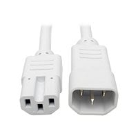 Tripp Lite Heavy Duty Computer Power Cord 15A 14AWG C14 to C15 White 3' 3ft