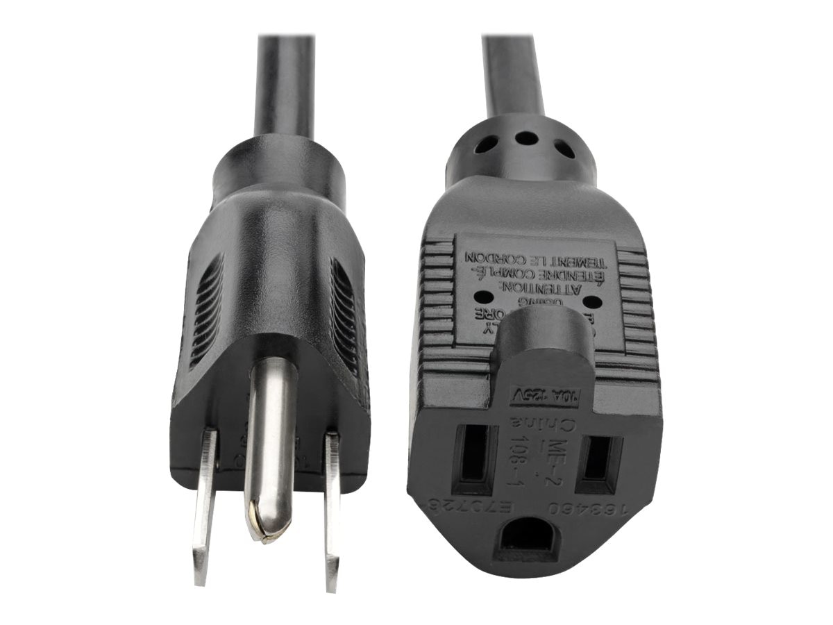 Tripp Lite Power Extension Cord 18 AWG 10A NEMA 5-15R to NEMA 5-15P 3ft 3'